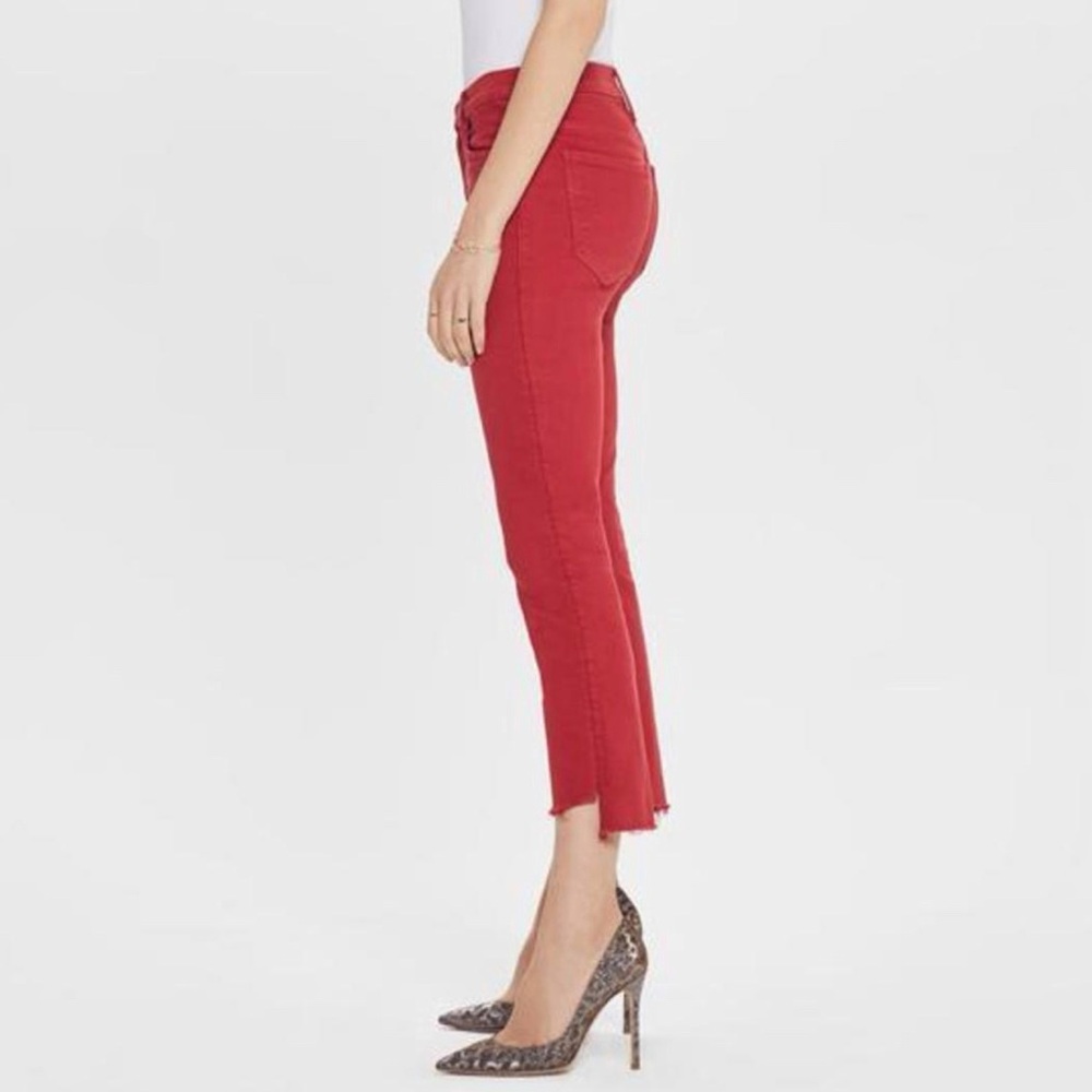 MOTHER Red Ankle Crop Jeans - Picture 3 of 12